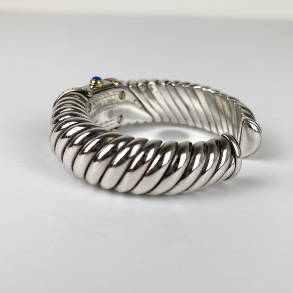 David Yurman Waverly Cable Cuff Watch Diamond MOP Gold Sterling Silver T209-M - Picture 9 of 11